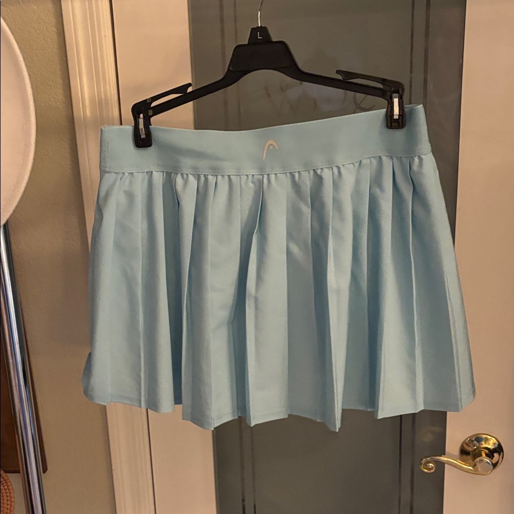 Light Blue Pleated Mini Skort - Picture 6 of 6